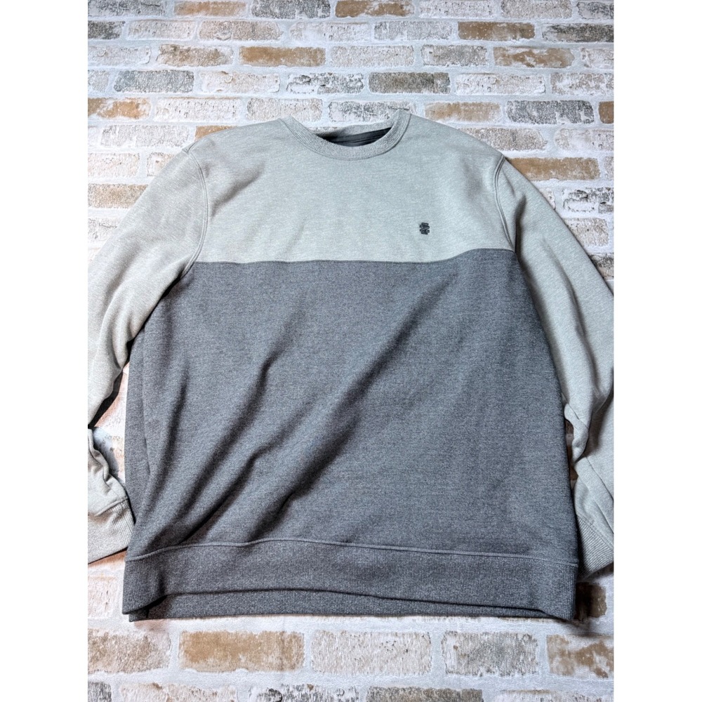 IZOD Advantage Performance Sweatshirt Mens XL Grey‎ Colorblock Stretch Crewneck